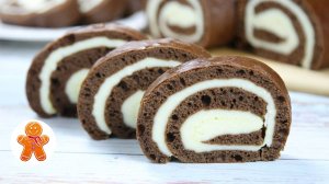 Ленивый шоколадный рулет с творожной начинкой