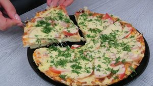 Самый вкусный завтрак это пицца из батона! Попробуйте очень вкусно!