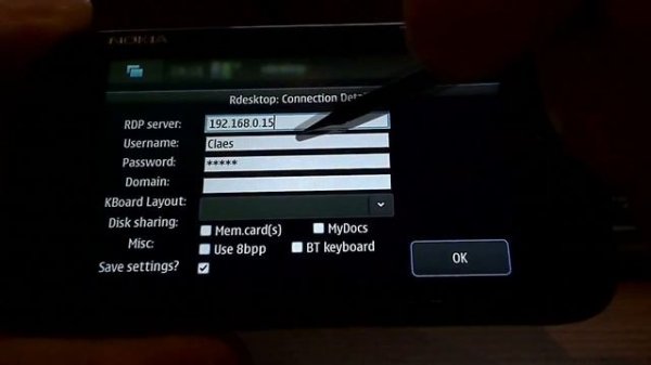 Rdesktop till Windows XP på Nokia N900!