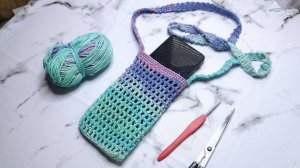 вязаная сумочка для телефона