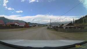 Горный Алтай. Село Беляши из окна автомобиля. Джазатор. Бел-Ажу.