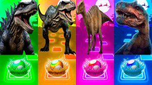 ГОДЗИЛЛА VS АЛЛОЗАВРА VS ИГУАНАДОНА VS ИНДОРАПТОРА | МУЛЬТФИЛЬМЫ ДИНОЗАВРЫ в Tiles Hop 83 серия