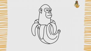 Как нарисовать банан шимпанзе | Легко