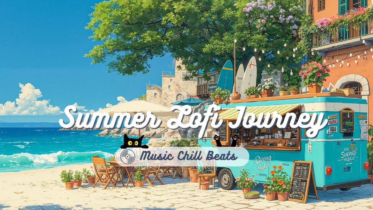 Summer Lofi Journey – Japanese Chill Beats with Coastal Ambience, Beach Café Lofi Music смотреть онлайн