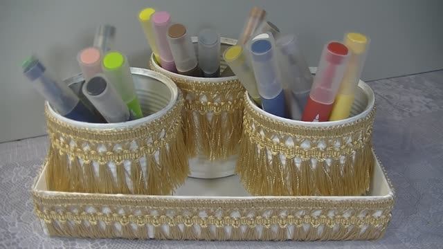 ТВОРИМ ИЗ МУСОРА - переделка жестяных баночек . смотреть онлайн