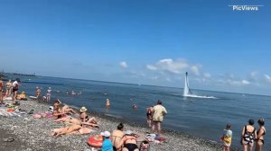 Сочи Адлер пляж Мандарин сегодня 22 июня 2025. Какая погода на курорте, обстановка на пляже, море