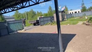 Односкатный металлический навес на дачу