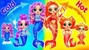Сёстры Русалки растут! Горячая и Холодная! Идеи для кукол ЛОЛ ОМГ!