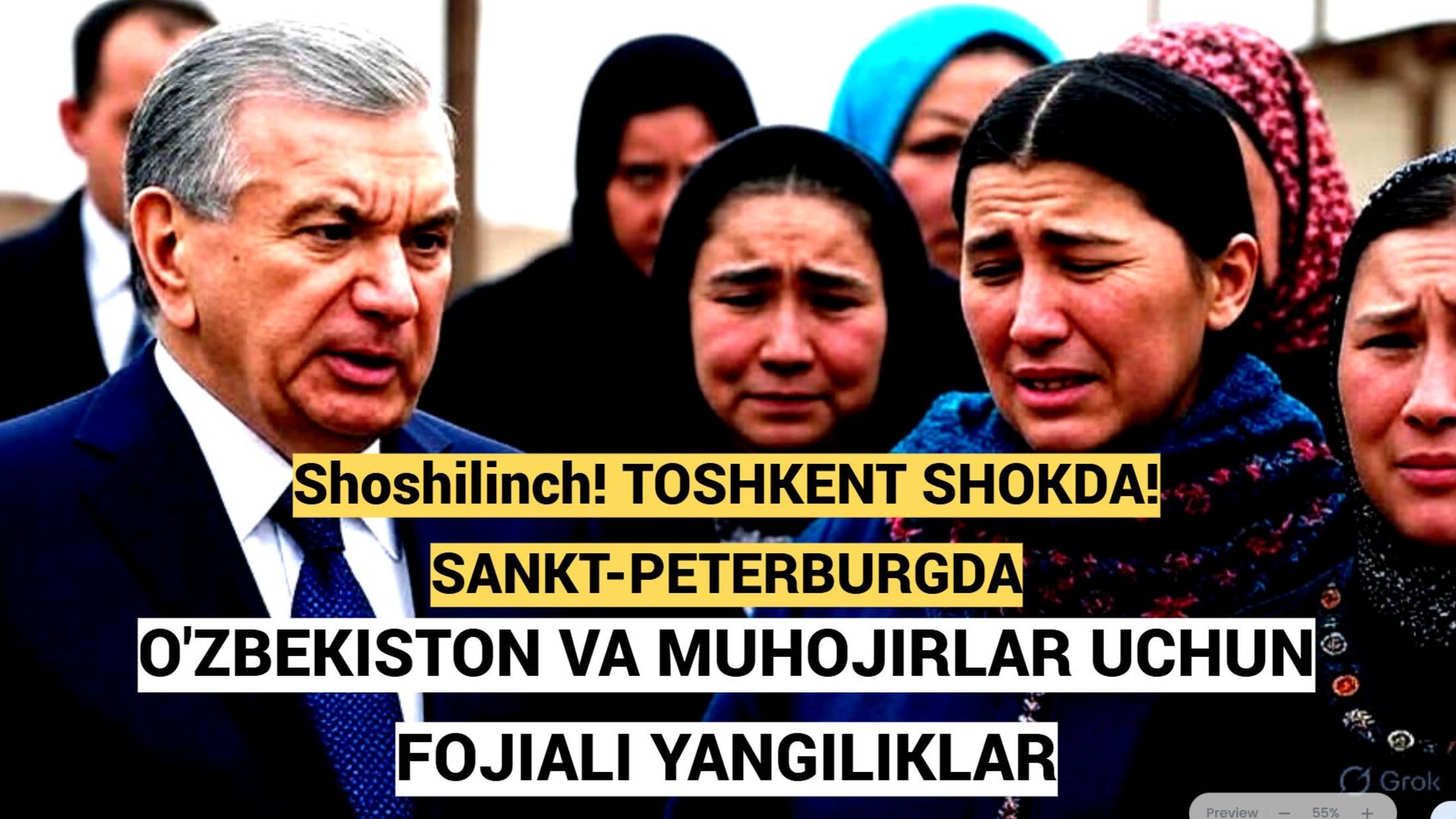 !Shoshilinch! TOSHKENT SHOKDA! SANKT-PETERBURGDA O'ZBEKISTON VA MUHOJIRLAR UCHUN FOJIALI YANGILIKLAR