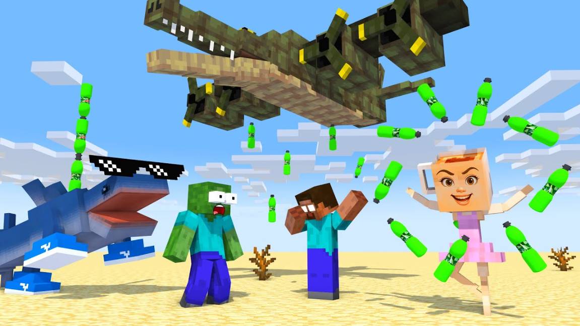 Тралалеро Тралала против Бомбардино Крокодило Майнкрафт смотреть онлайн