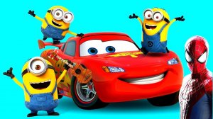 Человек-паук и Дисней Тачки Молния Маккуин и Миньоны Мультики про машинки Мультфильм для детей