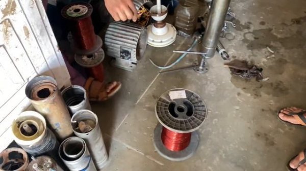 Ремонт и перемотка электродвигателя погружного насоса. Пакистан