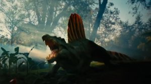 Ходьба спинозавра из мир юрского периода возрождение