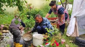 Наводим уют. Установка и подключение фонтана. Монтаж и запуск капельного полива. Жизнь в деревне.