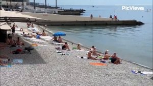 ЯЛТА. Разгар Сезона! Пляж в Ялте сегодня 23 июня 2025. Отдых в Крыму 2025. Чёрное море в Крыму