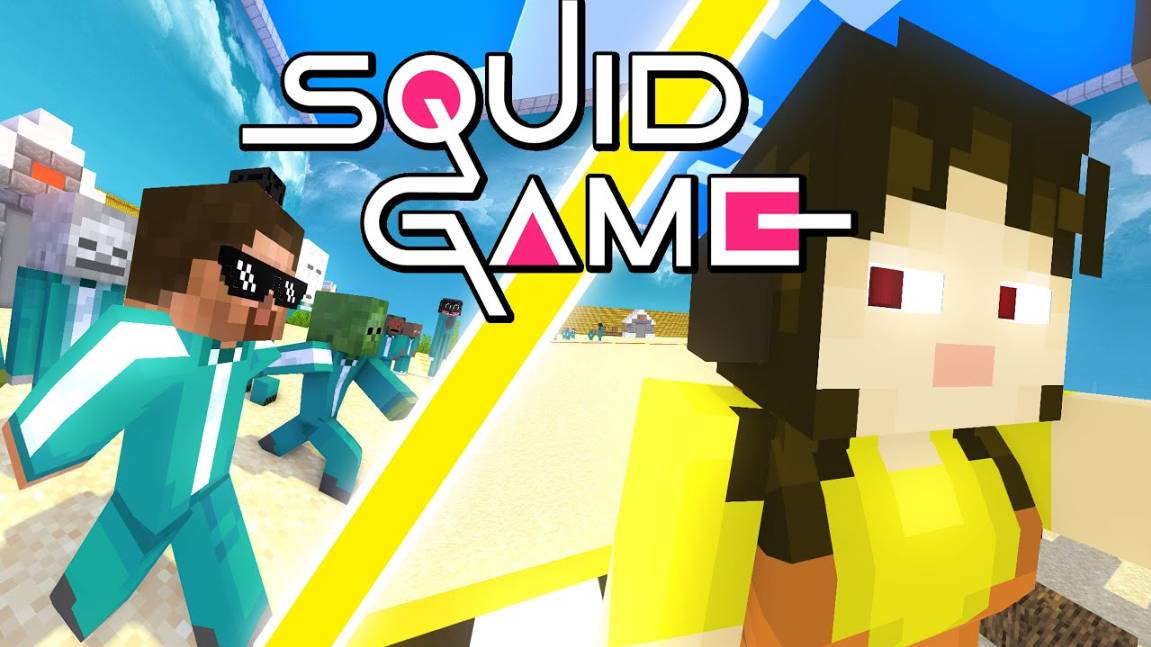 Я играю в игру кальмара Майнкрафт смотреть онлайн