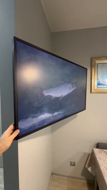 Как повесить телевизор Samsung The Frame, кода за телевизором находятся розетки. #theframe #ls03d