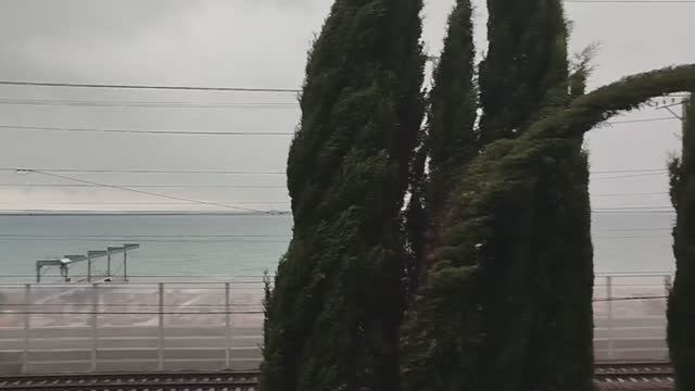 Море и погода в Лазаревском сегодня 23 июня 2025, шторм, дождь снова в Лазаревском, молнии над морем смотреть онлайн