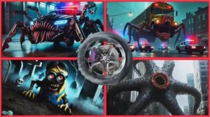 Монстр из полицейской машины 🆚 Монстр из школьного автобуса 🆚 Зомби-миньон 🆚 Голодная звезда