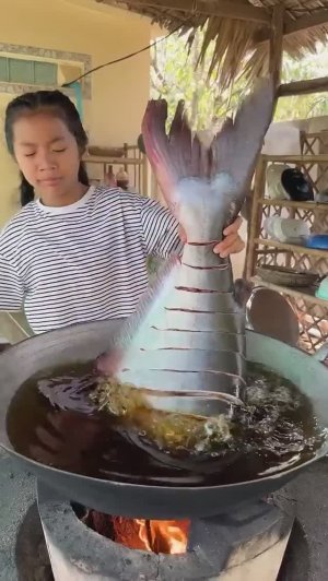 Ничего себе приготовление крупной рыбы в стиле кантри