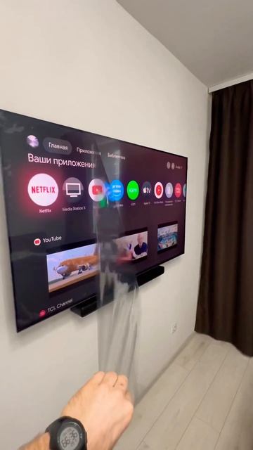 Телевизор TCL 65C765 QD-Mini LED. Саундбар TCL S55H. Установили на стену. Как вам? TCL C765 #tcltv