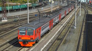 Электропоезд ЭД9М-0034. Покатушки от 226км до Барнаула.