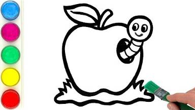 Рисуем червивое яблоко. Детям и начинающим смотреть онлайн