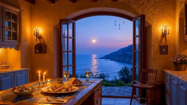 Потрясающий ВИД на МОРЕ / Шум ВОЛН и красивый ЗАКАТ / Элегантный ДЖАЗ под вкусный УЖИН... смотреть онлайн