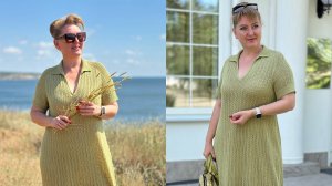 Платье - поло в технике погон-реглан