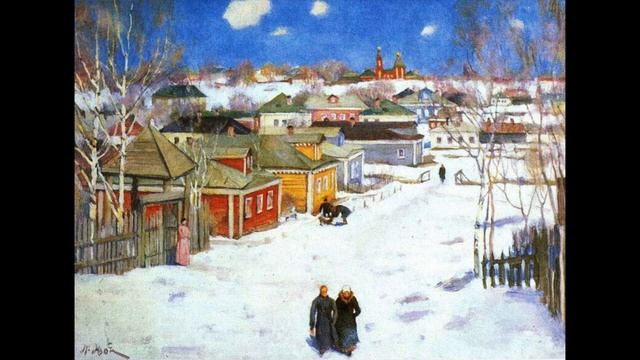 Тифлоописание картины "Зима", художник К.Ф. Юон