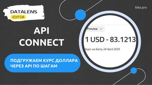 $ Обзор урока "API-подключение в DataLens Editor: выводим курсы валют по шагам."