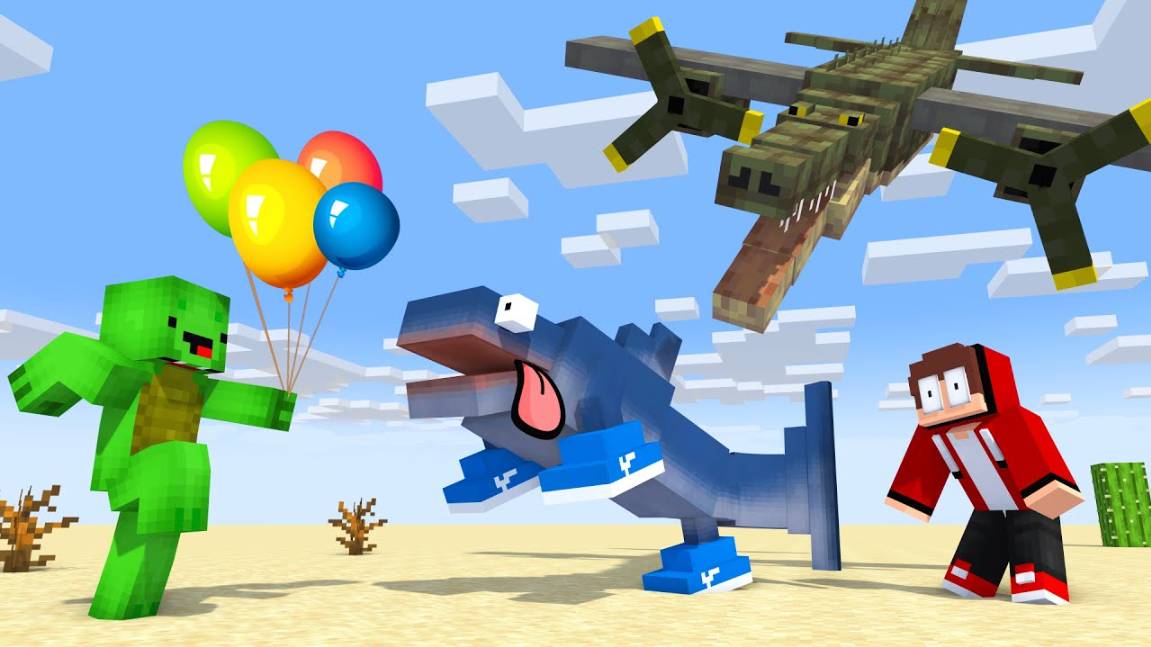 Тралалеро Тралала на воздушном шаре Майнкрафт смотреть онлайн
