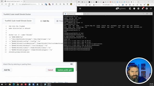 TrueNAS Shinobi Настройка видеонаблюдения RU