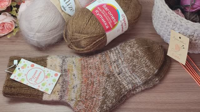 Носочки из остатков пряжи\\ уютные теплые, пушистые смотреть онлайн