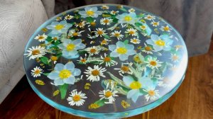 Удивительный нежный стол из эпоксидной смолы с цветами. Пошаговый мастеркласс.