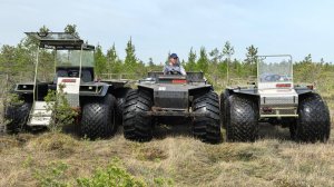 На вездеходах Ураган на торфяную яму. Тест для Россети. Торфяная просека и лесные озера Ч.1