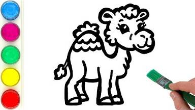 Рисуем и раскрашиваем верблюжонка. Детям и начинающим смотреть онлайн