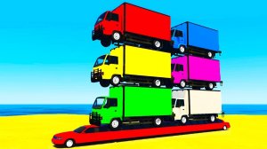 Цветные Грузовики и Лимузин Учим Цвета и Цифры для Детей Мультики про машинки Развивающий Мультик