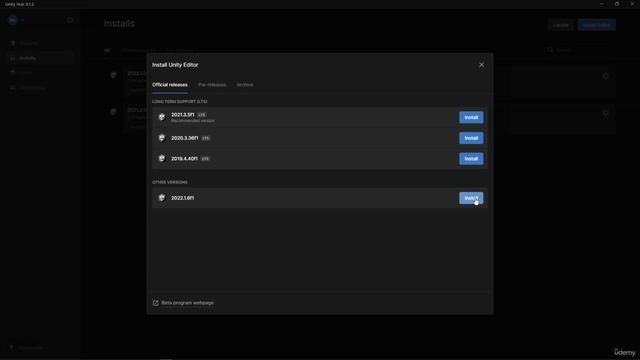 2 - Installing and Setting Up Unity 2022