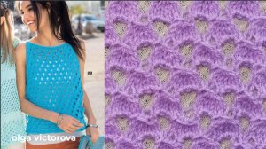 487 АЖУРНЫЙ УЗОР РИШЕЛЬЕ Вязание  Узоры спицами