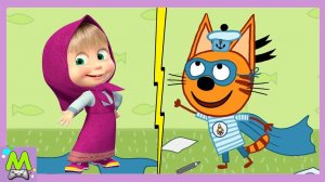 Три Кота против Маши и Медведя.Морские Мини-Игры с Героями Мультиков.Кто Самый Ловкий