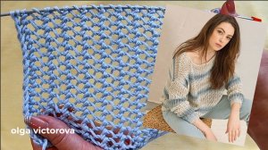 486 АЖУРНАЯ СЕТОЧКА ИЗ ОДНОГО РЯДА Вязание Узоры спицами