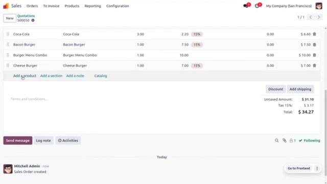 Добавление разделов, примечаний и промежуточных итогов в коммерческое предложение с помощью Odoo 17 смотреть онлайн