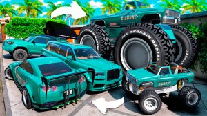 Угнал кучу чит тачек тиффани и огромный монстр трак у мажора за 180 сек! Битва воров в ГТА 5 Онлайн