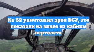 Ка-52 уничтожил дрон ВСУ, это показали на видео из кабины вертолета