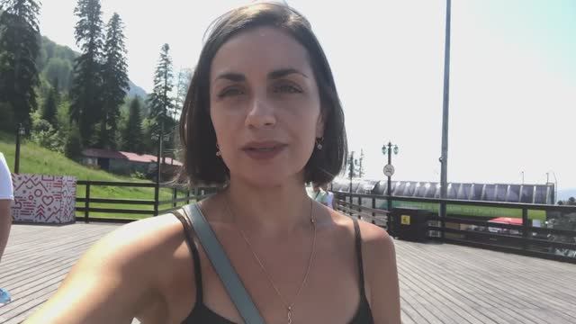 Красная поляна в Сочи/ Качели над пропастью/ Фуникулер/ Цены/ Горы/ Горнолыжный курорт/ Серпантин смотреть онлайн