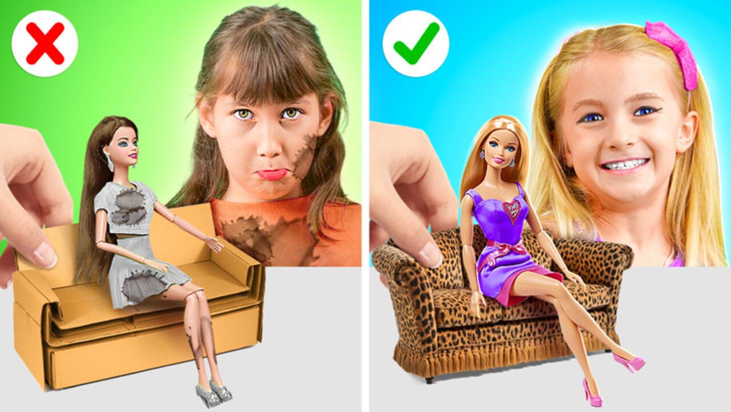 🏠 Богатая vs Бедная: Преображаем кукольный домик! 🎀 смотреть онлайн