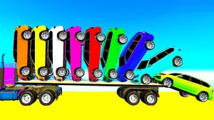 Цветные Спортивные Машинки на Автовоз Супергерои для Детей Мультики про машинки для Малышей и Детей