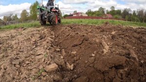 Пашем на мини тракторе Кубота/Кентавр-344