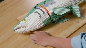 Охота на гигантскую радужную акулу-монстра, покадровая готовка ЛЕГО
